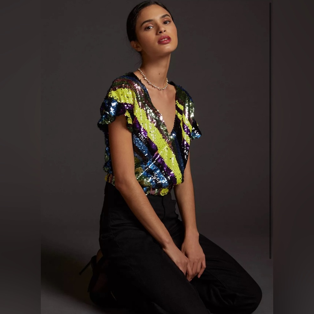 Rdalamal for Anthropologie, Sequin Top